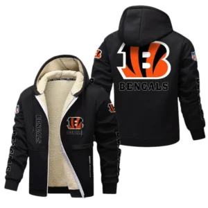 Cincinnati Bengals NFL Lamb Fleece Thick Coat NFL62012025355, Gift For Fan Cincinnati Bengals - Black