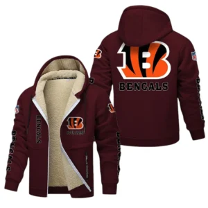 Cincinnati Bengals NFL Lamb Fleece Thick Coat NFL62012025355, Gift For Fan Cincinnati Bengals - Burgundy