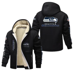 Seattle Seahawks NFL Lamb Fleece Thick Coat NFL62012025356, Gift For Fan Seattle Seahawks - Black
