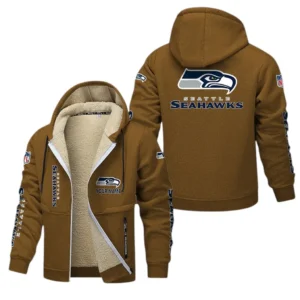 Seattle Seahawks NFL Lamb Fleece Thick Coat NFL62012025356, Gift For Fan Seattle Seahawks - Brown