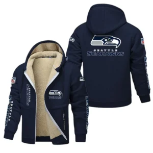 Seattle Seahawks NFL Lamb Fleece Thick Coat NFL62012025356, Gift For Fan Seattle Seahawks - Navy Blue