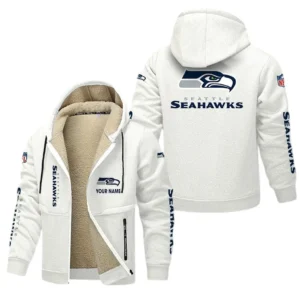 Seattle Seahawks NFL Lamb Fleece Thick Coat NFL62012025356, Gift For Fan Seattle Seahawks - White