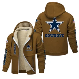 Dallas Cowboys NFL Lamb Fleece Thick Coat NFL62012025357, Gift For Fan Dallas Cowboys - Brown