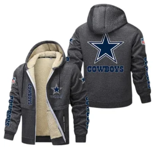 Dallas Cowboys NFL Lamb Fleece Thick Coat NFL62012025357, Gift For Fan Dallas Cowboys - Dark Gray