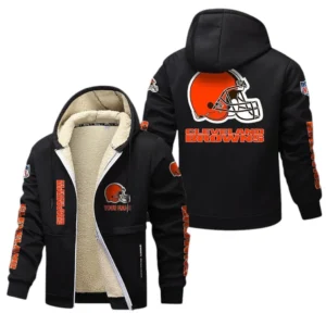 Cleveland Browns NFL Lamb Fleece Thick Coat NFL62012025358, Gift For Fan Cleveland Browns - Black