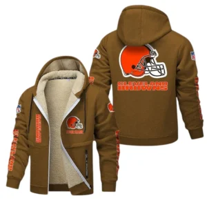 Cleveland Browns NFL Lamb Fleece Thick Coat NFL62012025358, Gift For Fan Cleveland Browns - Brown