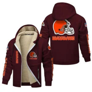 Cleveland Browns NFL Lamb Fleece Thick Coat NFL62012025358, Gift For Fan Cleveland Browns - Burgundy