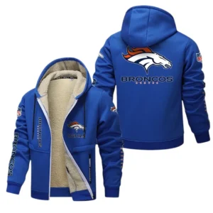 Denver Broncos NFL Lamb Fleece Thick Coat NFL62012025361, Gift For Fan Denver Broncos - Blue