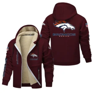 Denver Broncos NFL Lamb Fleece Thick Coat NFL62012025361, Gift For Fan Denver Broncos - Burgundy