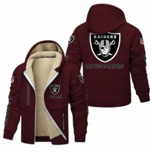 Las Vegas Raiders NFL Lamb Fleece Thick Coat NFL62012025362, Gift For Fan Las Vegas Raiders - Burgundy