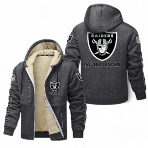 Las Vegas Raiders NFL Lamb Fleece Thick Coat NFL62012025362, Gift For Fan Las Vegas Raiders - Dark Gray