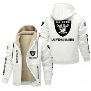 Las Vegas Raiders NFL Lamb Fleece Thick Coat NFL62012025362, Gift For Fan Las Vegas Raiders - White