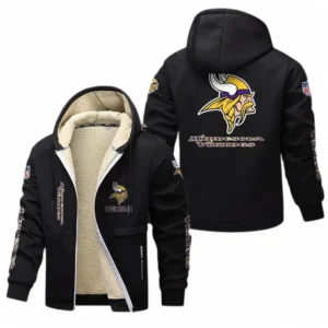 Minnesota Vikings NFL Lamb Fleece Thick Coat NFL62012025363, Gift For Fan Minnesota Vikings - Black