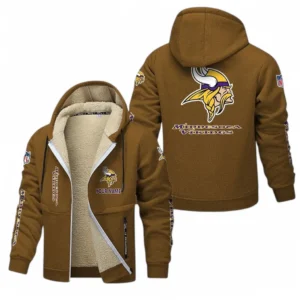 Minnesota Vikings NFL Lamb Fleece Thick Coat NFL62012025363, Gift For Fan Minnesota Vikings - Brown