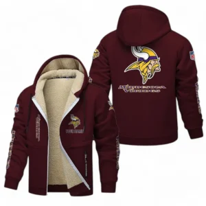 Minnesota Vikings NFL Lamb Fleece Thick Coat NFL62012025363, Gift For Fan Minnesota Vikings - Burgundy