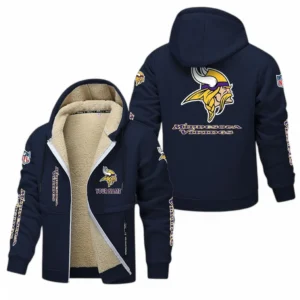 Minnesota Vikings NFL Lamb Fleece Thick Coat NFL62012025363, Gift For Fan Minnesota Vikings - Navy Blue