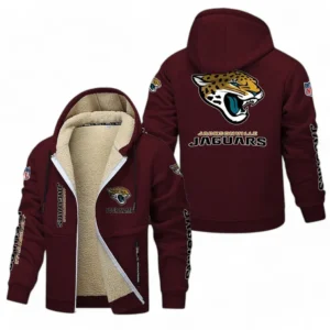 Jacksonville Jaguars NFL Lamb Fleece Thick Coat NFL62012025364, Gift For Fan Jacksonville Jaguars - Burgundy