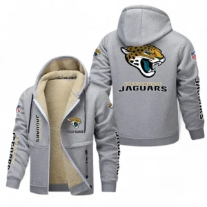 Jacksonville Jaguars NFL Lamb Fleece Thick Coat NFL62012025364, Gift For Fan Jacksonville Jaguars - Light Gray