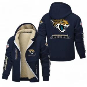 Jacksonville Jaguars NFL Lamb Fleece Thick Coat NFL62012025364, Gift For Fan Jacksonville Jaguars - Navy Blue
