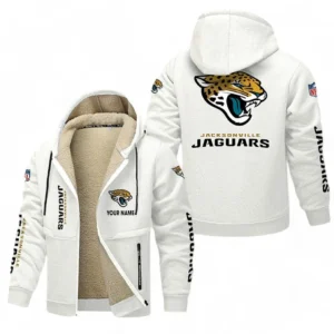 Jacksonville Jaguars NFL Lamb Fleece Thick Coat NFL62012025364, Gift For Fan Jacksonville Jaguars - White