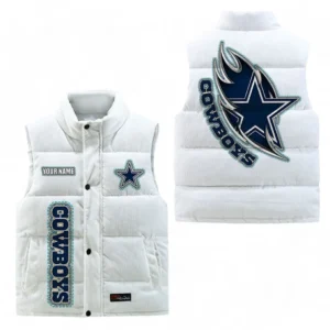 Dallas Cowboys NFL Corduroy Vest NFL67011525889, Gift For Fan Dallas Cowboys - White