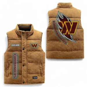 Washington Commanders NFL Corduroy Vest NFL67011525891, Gift For Fan Washington Commanders - Brown