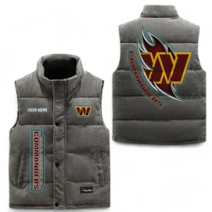 Washington Commanders NFL Corduroy Vest NFL67011525891, Gift For Fan Washington Commanders - Gray
