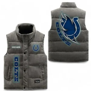Indianapolis Colts NFL Corduroy Vest NFL67011525894, Gift For Fan Indianapolis Colts - Gray
