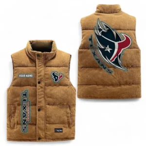 Houston Texans NFL Corduroy Vest NFL67011525895, Gift For Fan Houston Texans - Brown