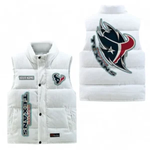 Houston Texans NFL Corduroy Vest NFL67011525895, Gift For Fan Houston Texans - White