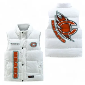 Chicago Bears NFL Corduroy Vest NFL67011525896, Gift For Fan Chicago Bears - White