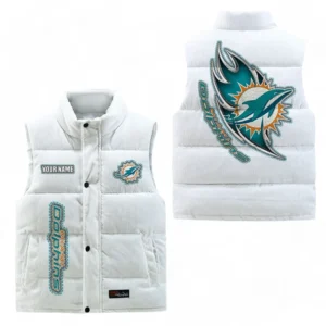 Miami Dolphins NFL Corduroy Vest NFL67011525898, Gift For Fan Miami Dolphins - White