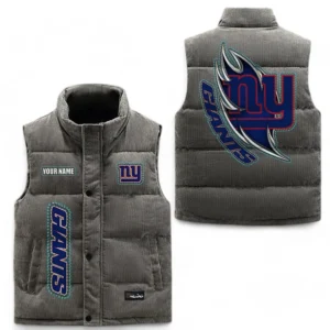 New York Giants NFL Corduroy Vest NFL67011525900, Gift For Fan New York Giants - Gray