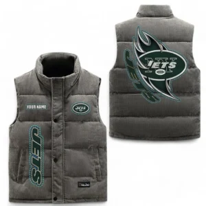 New York Jets NFL Corduroy Vest NFL67011525901, Gift For Fan New York Jets - Gray