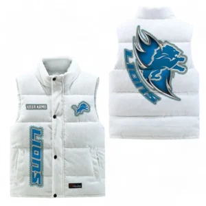 Detroit Lions NFL Corduroy Vest NFL67011525902, Gift For Fan Detroit Lions - White