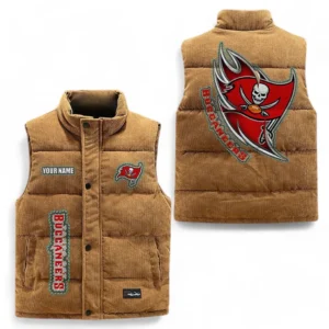 Tampa Bay Buccaneers NFL Corduroy Vest NFL67011525903, Gift For Fan Tampa Bay Buccaneers - Brown