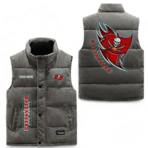 Tampa Bay Buccaneers NFL Corduroy Vest NFL67011525903, Gift For Fan Tampa Bay Buccaneers - Gray