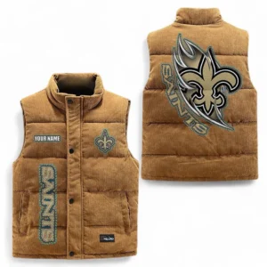 New Orleans Saints NFL Corduroy Vest NFL67011525906, Gift For Fan New Orleans Saints - Brown