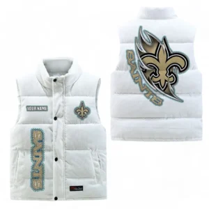 New Orleans Saints NFL Corduroy Vest NFL67011525906, Gift For Fan New Orleans Saints - White