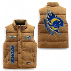 Los Angeles Rams NFL Corduroy Vest NFL67011525907, Gift For Fan Los Angeles Rams - Brown