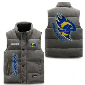 Los Angeles Rams NFL Corduroy Vest NFL67011525907, Gift For Fan Los Angeles Rams - Gray
