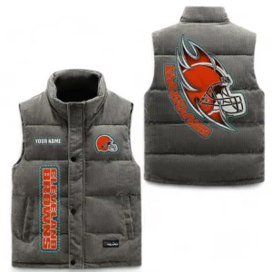 Cleveland Browns NFL Corduroy Vest NFL67011525917, Gift For Fan Cleveland Browns - Gray