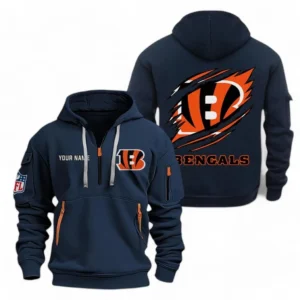Cincinnati Bengals NFL Hoodie Half Zipper NFL70011025891, Gift For Fan Cincinnati Bengals - Navy