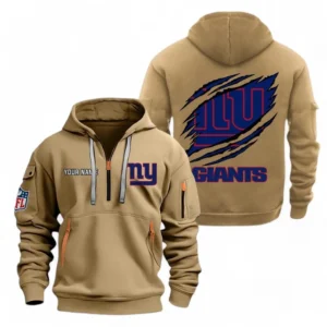 New York Giants NFL Hoodie Half Zipper NFL70011025893, Gift For Fan New York Giants - Khaki