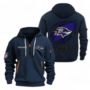 Baltimore Ravens NFL Hoodie Half Zipper NFL70011025894, Gift For Fan Baltimore Ravens - Navy