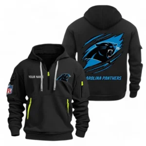 Carolina Panthers NFL Hoodie Half Zipper NFL70011025897, Gift For Fan Carolina Panthers - Black