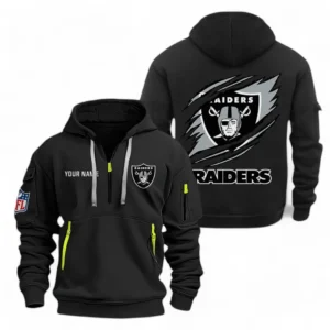 Las Vegas Raiders NFL Hoodie Half Zipper NFL70011025901, Gift For Fan Las Vegas Raiders - Black