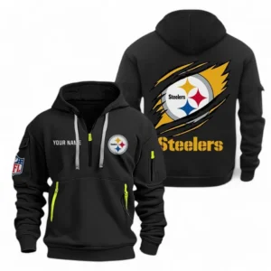 Pittsburgh Steelers NFL Hoodie Half Zipper NFL70011025902, Gift For Fan Pittsburgh Steelers - Black