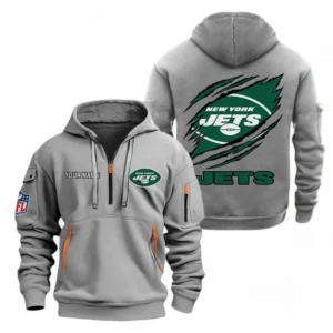 New York Jets NFL Hoodie Half Zipper NFL70011025904, Gift For Fan New York Jets - Gray