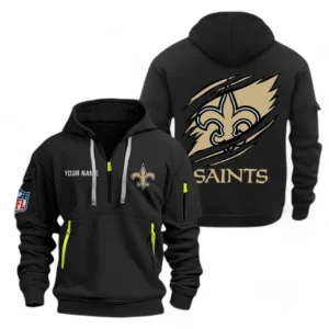New Orleans Saints NFL Hoodie Half Zipper NFL70011025905, Gift For Fan New Orleans Saints - Black